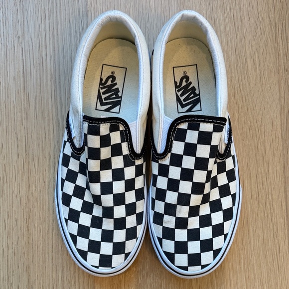 Vans Kids Black and White Checkered Sneakers - Picture 2 of 5